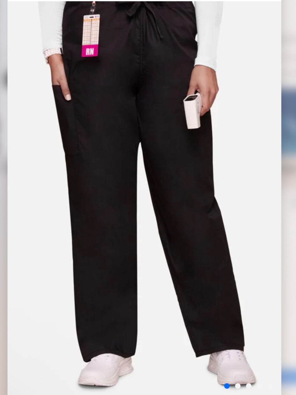 Cherokee Workwear 4100 4100T Tall Unisex Cargo Scrubs Drawstring Pants Black - Picture 9 of 10